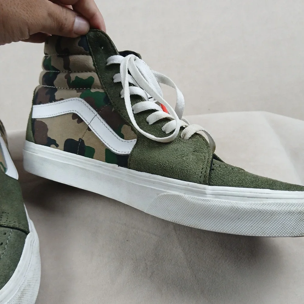 Size 9 - Vans Sk8- High Rain Camo Green
